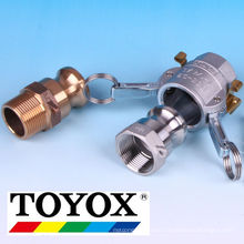 Popular cam arm coupler OPW Kamlock made from aluminum, stainless steel, PP and bronze. Manufactured by Toyox. Made in Japan